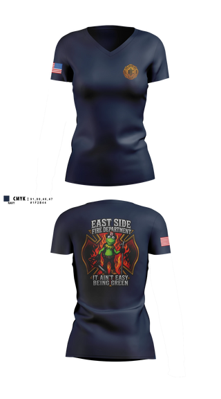 Womens Short Sleeve Vneck Shirt, East Side Fire Department (Belleville), Fire Department, Teamtime, Team time, sublimation, custom sports apparel, team uniforms, spirit wear, spiritwear, sports uniforms, custom shirts, team store, custom team store, fundraiser sports, apparel fundraiser
