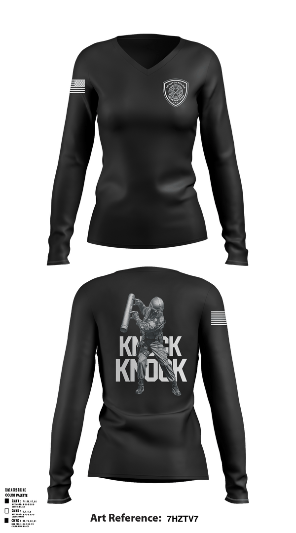 Gangs CRU 88239237 Women's Long Sleeve V-neck Shirt - 1