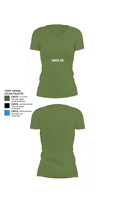 1128th FSC 78729086 Women's Short Sleeve V-neck Shirt - 42