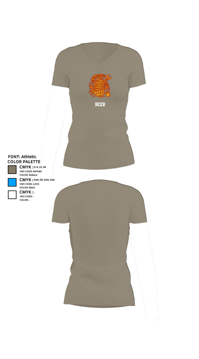 BEER 35985553 Women's Short Sleeve V-neck Shirt - 64
