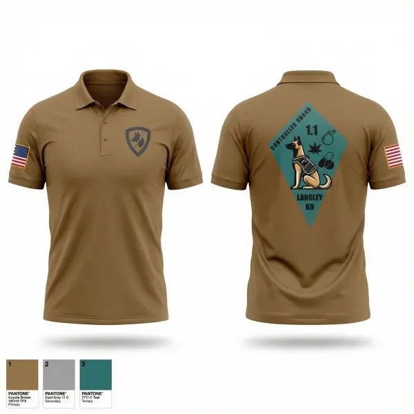 Short Sleeve Performance Polo, 633 SFS K9, Air Force, Teamtime, Team time, sublimation, custom sports apparel, team uniforms, spirit wear, spiritwear, sports uniforms, custom shirts, team store, custom team store, fundraiser sports, apparel fundraiser
