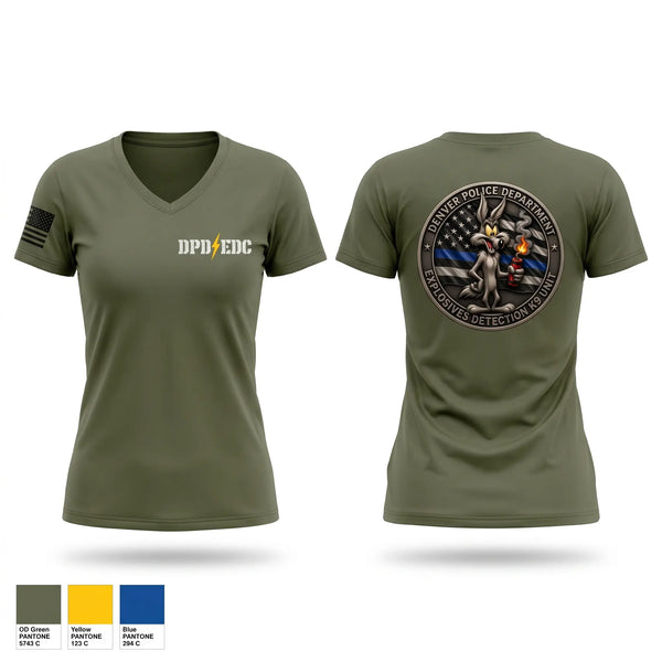 Womens Short Sleeve Vneck Shirt, Explosives detection k9 unit, Police, Teamtime, Team time, sublimation, custom sports apparel, team uniforms, spirit wear, spiritwear, sports uniforms, custom shirts, team store, custom team store, fundraiser sports, apparel fundraiser
