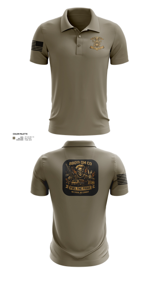 Short Sleeve Performance Polo, 880th QM CO, Army, Teamtime, Team time, sublimation, custom sports apparel, team uniforms, spirit wear, spiritwear, sports uniforms, custom shirts, team store, custom team store, fundraiser sports, apparel fundraiser