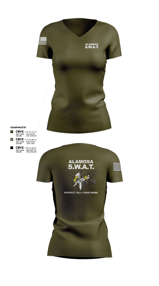 Alamosa SWAT Team 6512641 Women's Short Sleeve V-neck Shirt - 2