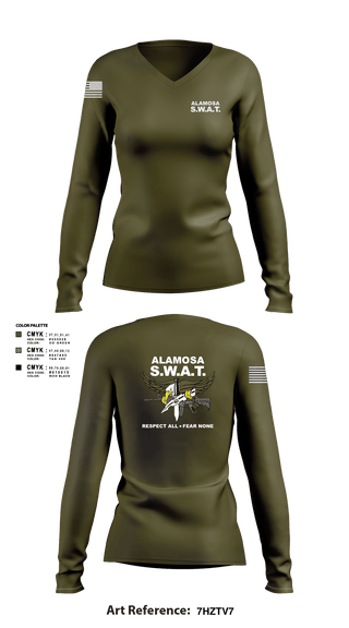 Alamosa SWAT Team 6512641 Women's Long Sleeve V-neck Shirt - 2