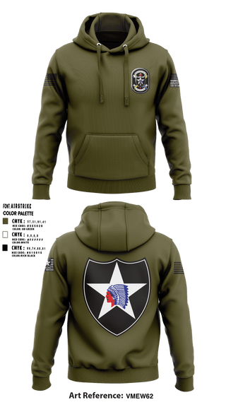 2ND INFANTRY 2ND BRIGADE ALPHA COMPANY 62897068 Hoodie - 1