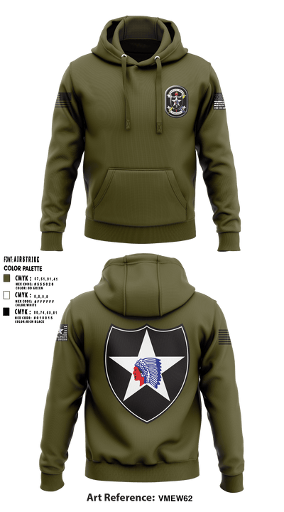 2ND INFANTRY 2ND BRIGADE ALPHA COMPANY 62897068 Hoodie - 1