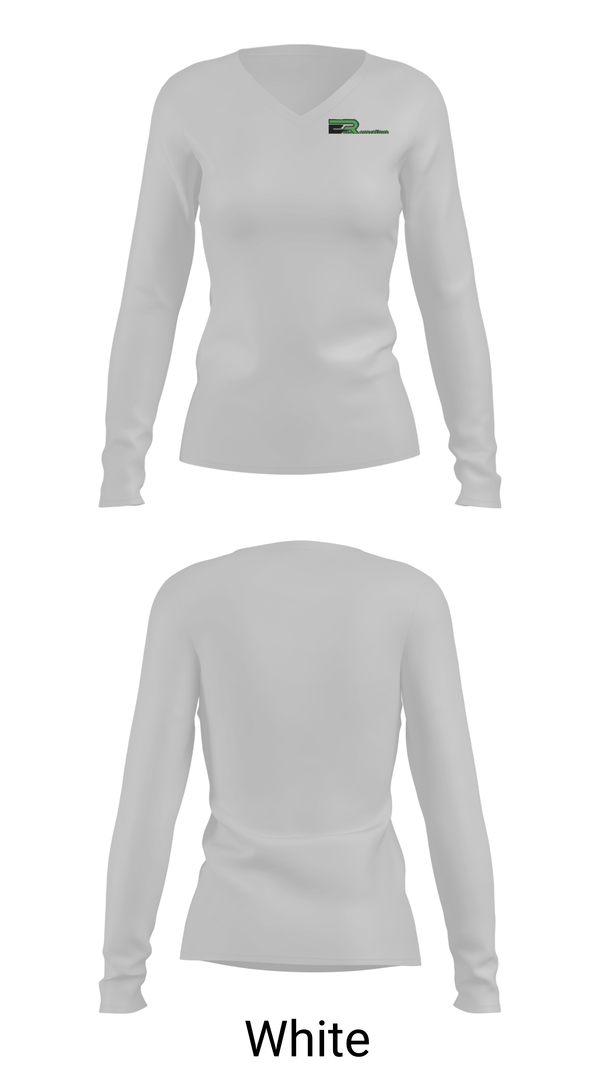 Womens Long Sleeve Vneck Shirt, Elite Renovations, , Teamtime, Team time, sublimation, custom sports apparel, team uniforms, spirit wear, spiritwear, sports uniforms, custom shirts, team store, custom team store, fundraiser sports, apparel fundraiser