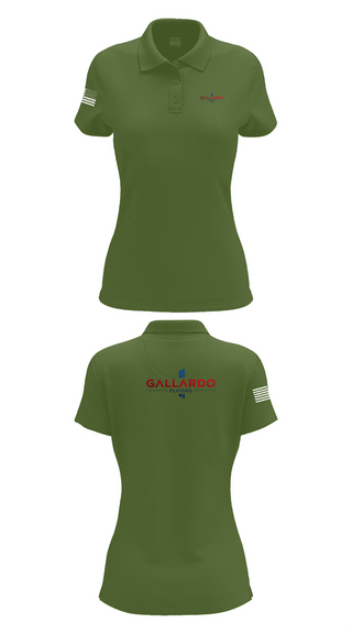 Womens Short Sleeve Performance Polo, Gallardo Floor’s, Army, Teamtime, Team time, sublimation, custom sports apparel, team uniforms, spirit wear, spiritwear, sports uniforms, custom shirts, team store, custom team store, fundraiser sports, apparel fundraiser
