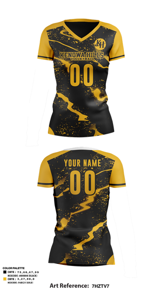 Womens Short Sleeve Vneck Shirt, Kenowa Hills Volleyball, Women's Volleyball, Teamtime, Team time, sublimation, custom sports apparel, team uniforms, spirit wear, spiritwear, sports uniforms, custom shirts, team store, custom team store, fundraiser sports, apparel fundraiser