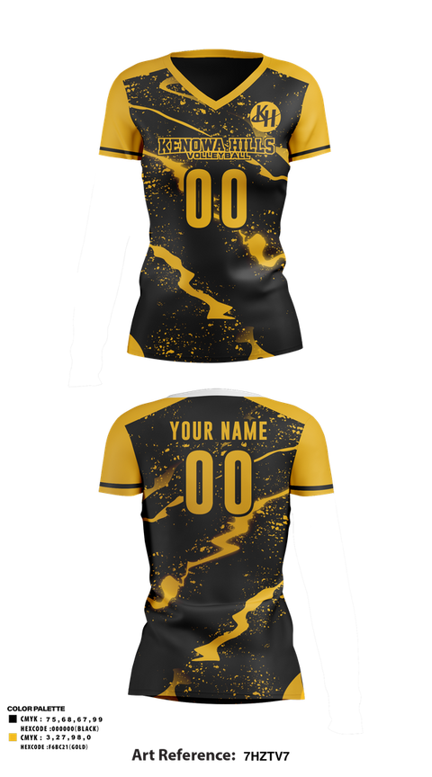 Womens Short Sleeve Vneck Shirt, Kenowa Hills Volleyball, Women's Volleyball, Teamtime, Team time, sublimation, custom sports apparel, team uniforms, spirit wear, spiritwear, sports uniforms, custom shirts, team store, custom team store, fundraiser sports, apparel fundraiser
