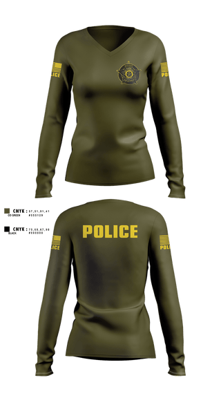 Womens Long Sleeve Vneck Shirt, Quinton Police Department, Police, Teamtime, Team time, sublimation, custom sports apparel, team uniforms, spirit wear, spiritwear, sports uniforms, custom shirts, team store, custom team store, fundraiser sports, apparel fundraiser