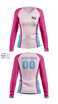 Hardin Jefferson Lady Hawks 24743911 Women's Long Sleeve V-neck Shirt - 2