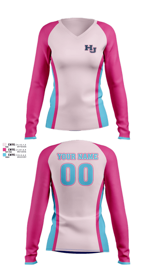 Womens Long Sleeve Vneck Shirt, Hardin Jefferson Lady Hawks, Women's Volleyball, Teamtime, Team time, sublimation, custom sports apparel, team uniforms, spirit wear, spiritwear, sports uniforms, custom shirts, team store, custom team store, fundraiser sports, apparel fundraiser