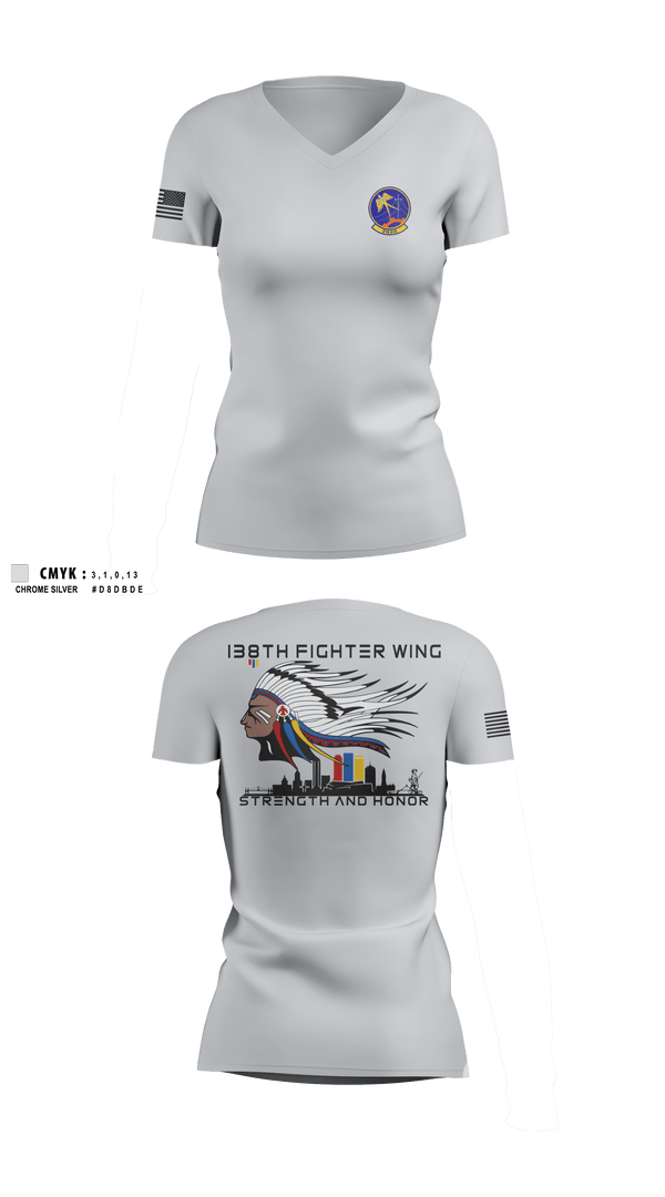 Womens Short Sleeve Vneck Shirt, 219th Engineering Installations Squdron219th Engineering Installations Squdron, National Guard, Teamtime, Team time, sublimation, custom sports apparel, team uniforms, spirit wear, spiritwear, sports uniforms, custom shirts, team store, custom team store, fundraiser sports, apparel fundraiser