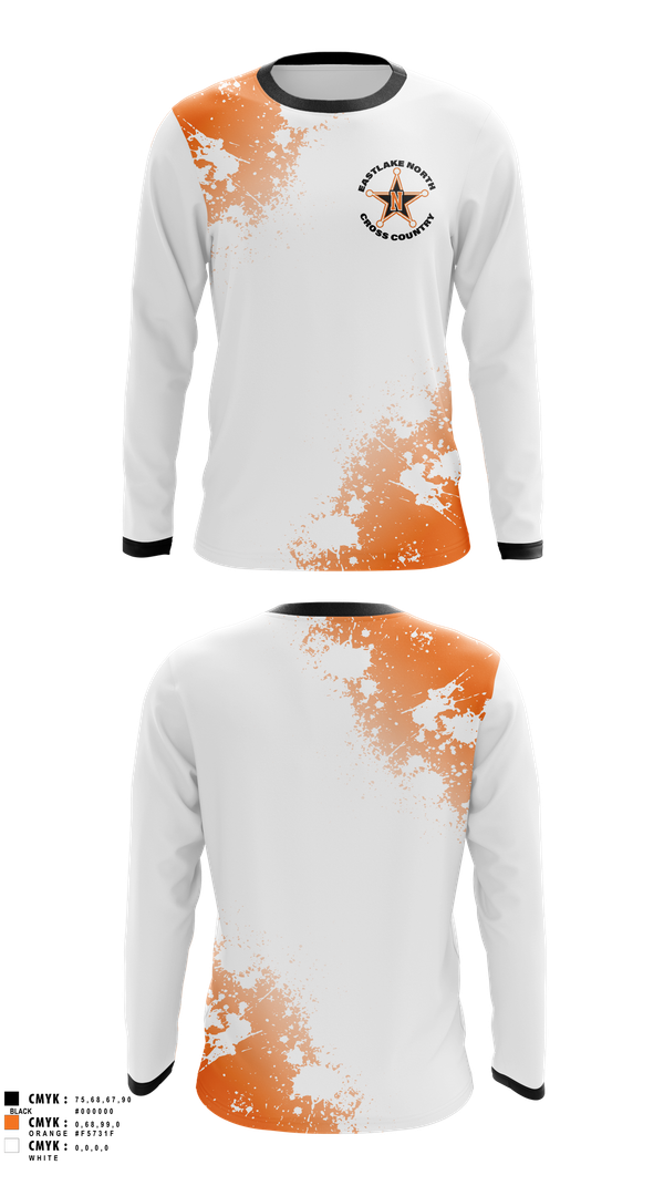 Long Sleeve Performance Shirt, Eastlake North Cross County, Cross Country, Teamtime, Team time, sublimation, custom sports apparel, team uniforms, spirit wear, spiritwear, sports uniforms, custom shirts, team store, custom team store, fundraiser sports, apparel fundraiser