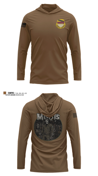 Long Sleeve Hooded Sun Shirt, A Co, 115th BSB, 1CD, Army, Teamtime, Team time, sublimation, custom sports apparel, team uniforms, spirit wear, spiritwear, sports uniforms, custom shirts, team store, custom team store, fundraiser sports, apparel fundraiser