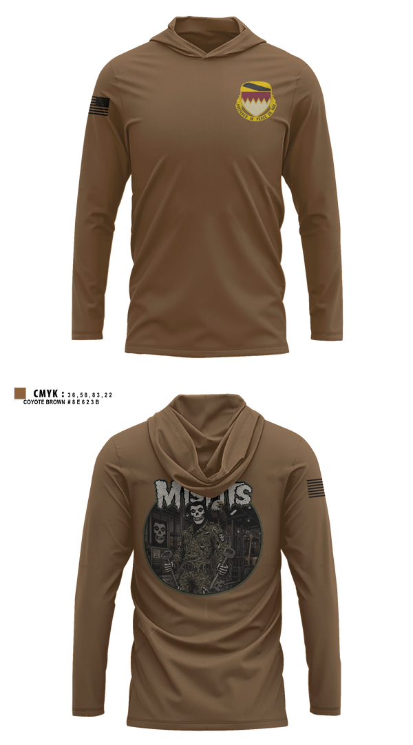 Long Sleeve Hooded Sun Shirt, A Co, 115th BSB, 1CD, Army, Teamtime, Team time, sublimation, custom sports apparel, team uniforms, spirit wear, spiritwear, sports uniforms, custom shirts, team store, custom team store, fundraiser sports, apparel fundraiser