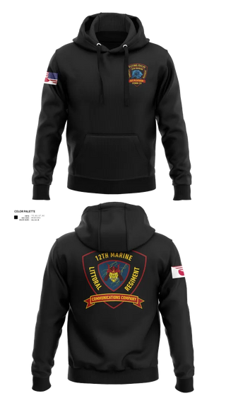 Hoodie, 12th MLR Headquarters Element, Marines, Teamtime, Team time, sublimation, custom sports apparel, team uniforms, spirit wear, spiritwear, sports uniforms, custom shirts, team store, custom team store, fundraiser sports, apparel fundraiser