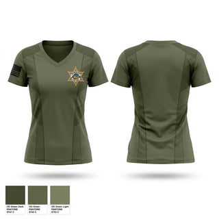 Womens Short Sleeve Vneck Shirt, Blank County Sheriff Department, Police, Teamtime, Team time, sublimation, custom sports apparel, team uniforms, spirit wear, spiritwear, sports uniforms, custom shirts, team store, custom team store, fundraiser sports, apparel fundraiser