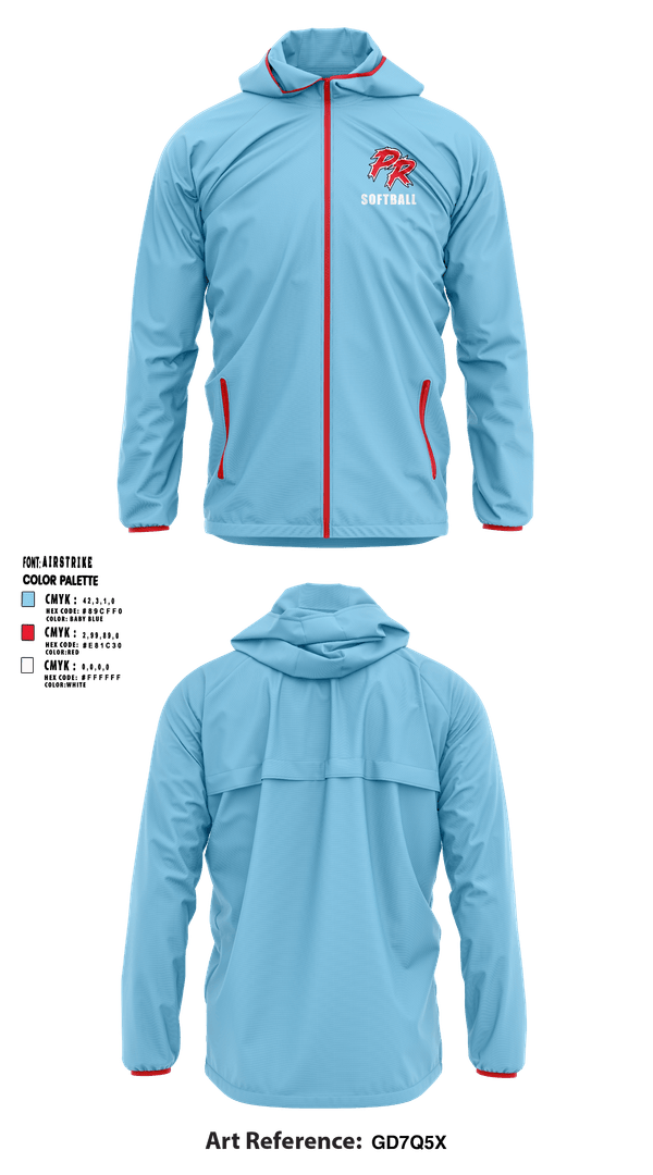 Windbreaker, Porterville Rampage, Softball, Teamtime, Team time, sublimation, custom sports apparel, team uniforms, spirit wear, spiritwear, sports uniforms, custom shirts, team store, custom team store, fundraiser sports, apparel fundraiser