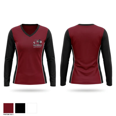 Canal Winchester Indians Women's Long Sleeve V-neck Shirt - 3