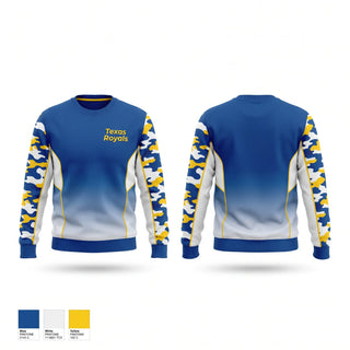 Crew Neck Sweatshirt, Texas Royals, Baseball, Teamtime, Team time, sublimation, custom sports apparel, team uniforms, spirit wear, spiritwear, sports uniforms, custom shirts, team store, custom team store, fundraiser sports, apparel fundraiser