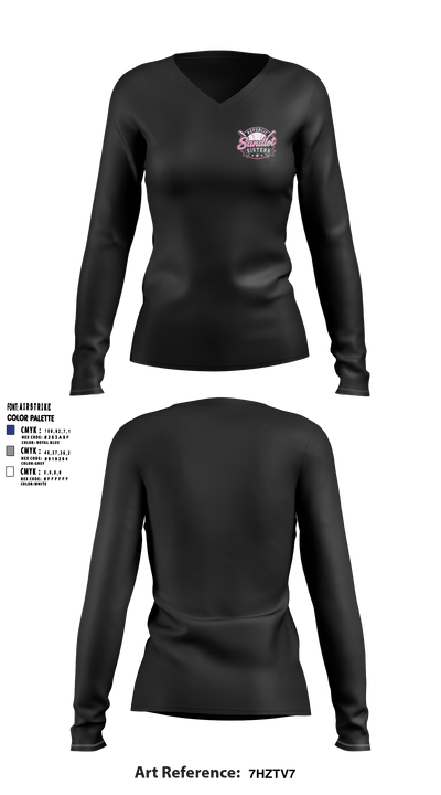 Republic Sandlot Sisters Women's Long Sleeve V-neck Shirt - 6