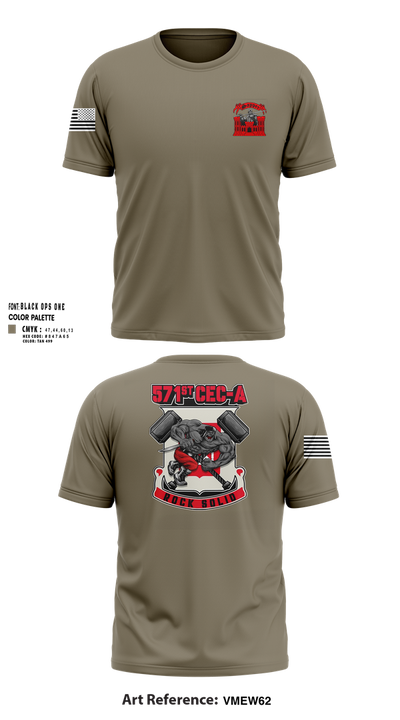 571st CEC-A 61104131 Short Sleeve Performance Shirt - 100