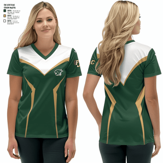 PLAINFIELD JUNIOR CATS FOOTBALL/CHEER Women's Short Sleeve V-neck Shirt -1