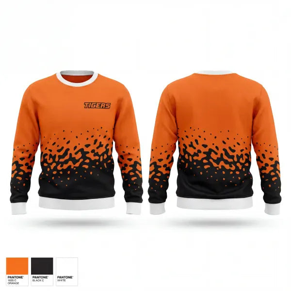 Crew Neck Sweatshirt, Tigers, Baseball, Teamtime, Team time, sublimation, custom sports apparel, team uniforms, spirit wear, spiritwear, sports uniforms, custom shirts, team store, custom team store, fundraiser sports, apparel fundraiser