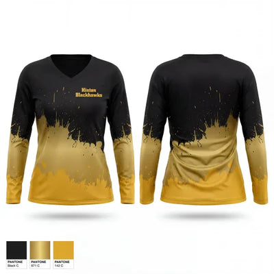 Hinton Blackhawks 58463681 Women's Long Sleeve V-neck Shirt - 1 (1)