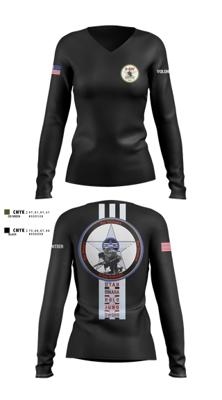 Womens Long Sleeve Vneck Shirt, D-Day Ohio, Inc, , Teamtime, Team time, sublimation, custom sports apparel, team uniforms, spirit wear, spiritwear, sports uniforms, custom shirts, team store, custom team store, fundraiser sports, apparel fundraiser