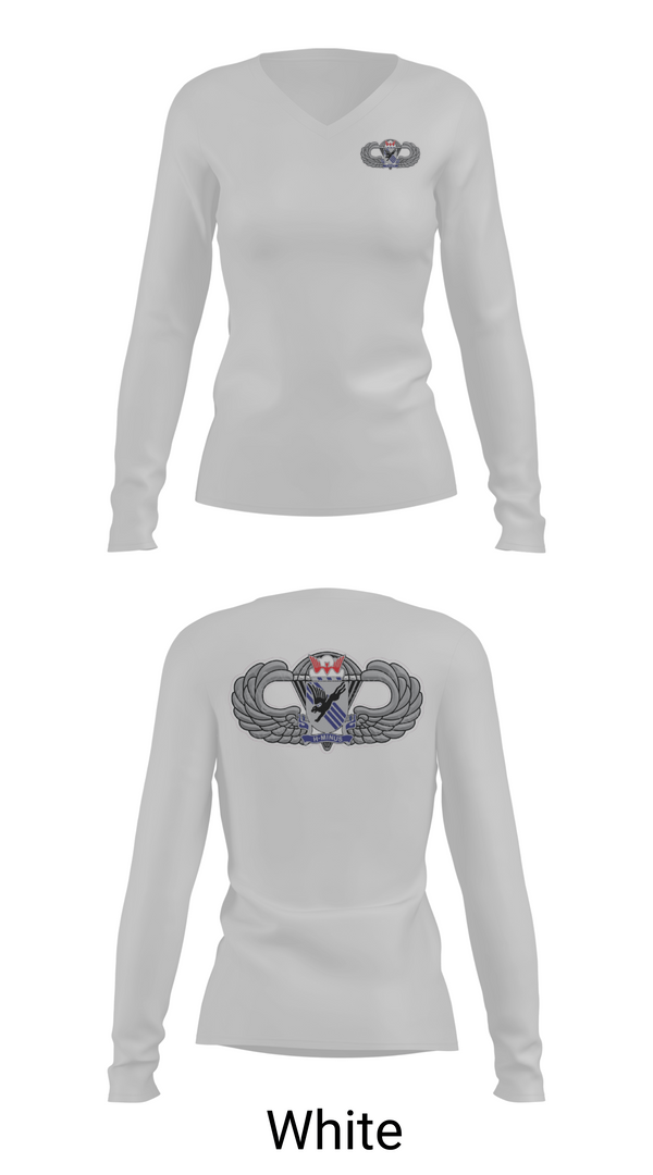 Womens Long Sleeve Vneck Shirt, 1-505th PIR 82nd airborne, Army, Teamtime, Team time, sublimation, custom sports apparel, team uniforms, spirit wear, spiritwear, sports uniforms, custom shirts, team store, custom team store, fundraiser sports, apparel fundraiser