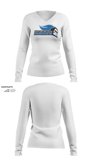 Womens Long Sleeve Vneck Shirt, Mount Saint Mary College Swimming, Swimming, Teamtime, Team time, sublimation, custom sports apparel, team uniforms, spirit wear, spiritwear, sports uniforms, custom shirts, team store, custom team store, fundraiser sports, apparel fundraiser