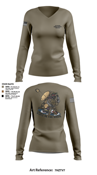 Womens Long Sleeve Vneck Shirt, CCO 603 ASB 3CAB, Army, Teamtime, Team time, sublimation, custom sports apparel, team uniforms, spirit wear, spiritwear, sports uniforms, custom shirts, team store, custom team store, fundraiser sports, apparel fundraiser