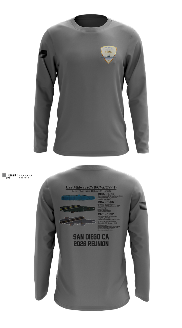 Long Sleeve Performance Shirt, Midway Veterans' Association, , Teamtime, Team time, sublimation, custom sports apparel, team uniforms, spirit wear, spiritwear, sports uniforms, custom shirts, team store, custom team store, fundraiser sports, apparel fundraiser
