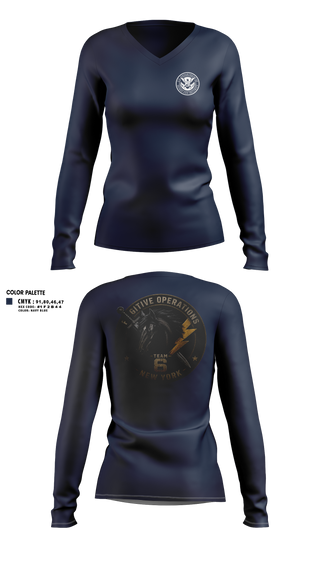 Womens Long Sleeve Vneck Shirt, Fugitive Operations, Police, Teamtime, Team time, sublimation, custom sports apparel, team uniforms, spirit wear, spiritwear, sports uniforms, custom shirts, team store, custom team store, fundraiser sports, apparel fundraiser