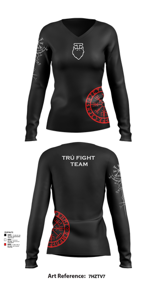 Womens Long Sleeve Vneck Shirt, Trú Fight Team, Spirit Store, Teamtime, Team time, sublimation, custom sports apparel, team uniforms, spirit wear, spiritwear, sports uniforms, custom shirts, team store, custom team store, fundraiser sports, apparel fundraiser