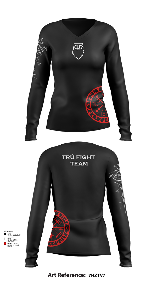 Womens Long Sleeve Vneck Shirt, Trú Fight Team, Spirit Store, Teamtime, Team time, sublimation, custom sports apparel, team uniforms, spirit wear, spiritwear, sports uniforms, custom shirts, team store, custom team store, fundraiser sports, apparel fundraiser