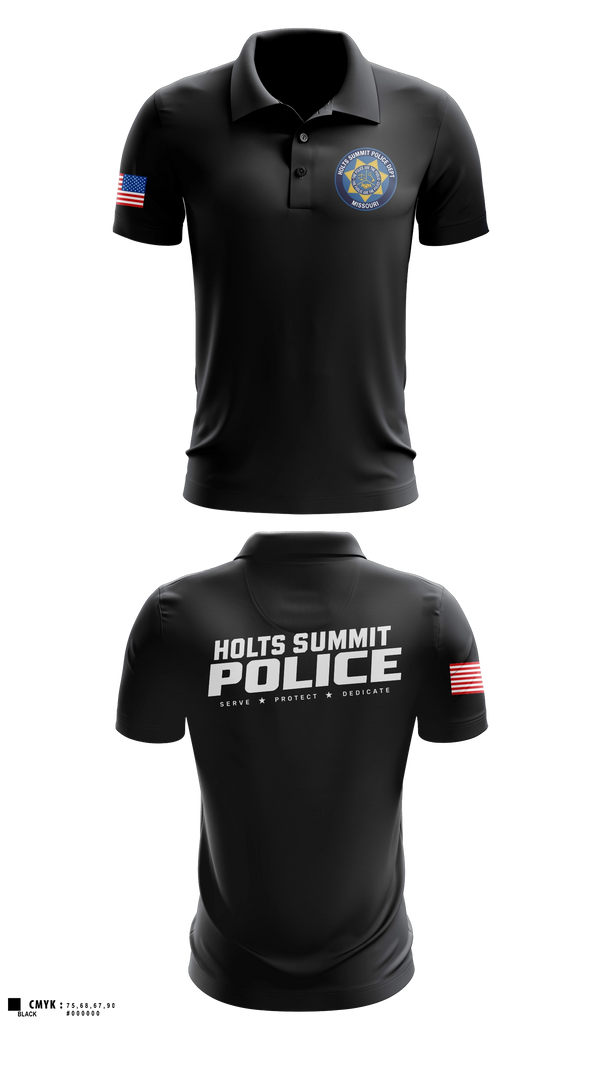 Short Sleeve Performance Polo, Holts Summit Police Department, Police, Teamtime, Team time, sublimation, custom sports apparel, team uniforms, spirit wear, spiritwear, sports uniforms, custom shirts, team store, custom team store, fundraiser sports, apparel fundraiser