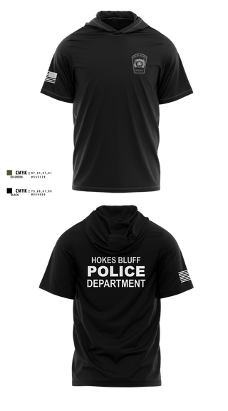 Short Sleeve Performance Shirt with hood, HOKES BLUFF POLICE DEPARTMENT, Police, Teamtime, Team time, sublimation, custom sports apparel, team uniforms, spirit wear, spiritwear, sports uniforms, custom shirts, team store, custom team store, fundraiser sports, apparel fundraiser
