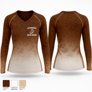Womens Long Sleeve Vneck Shirt, Catasauqua High School Basketball, Women's Basketball, Teamtime, Team time, sublimation, custom sports apparel, team uniforms, spirit wear, spiritwear, sports uniforms, custom shirts, team store, custom team store, fundraiser sports, apparel fundraiser