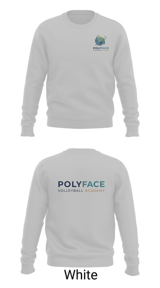 Crew Neck Sweatshirt, PolyFace Volleyball Academy, Women's Volleyball, Teamtime, Team time, sublimation, custom sports apparel, team uniforms, spirit wear, spiritwear, sports uniforms, custom shirts, team store, custom team store, fundraiser sports, apparel fundraiser