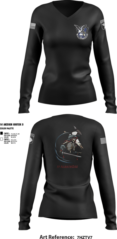2nd Flt Platoon, B/101 Avn Regt, 101st ABN DIV 10364958 Women's Long Sleeve V-neck Shirt - 4
