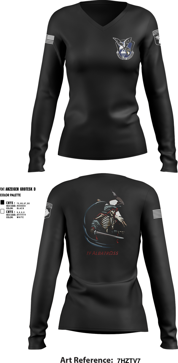 Womens Long Sleeve Vneck Shirt, 2nd Flt Platoon, B/101 Avn Regt, 101st ABN DIV, , Teamtime, Team time, sublimation, custom sports apparel, team uniforms, spirit wear, spiritwear, sports uniforms, custom shirts, team store, custom team store, fundraiser sports, apparel fundraiser