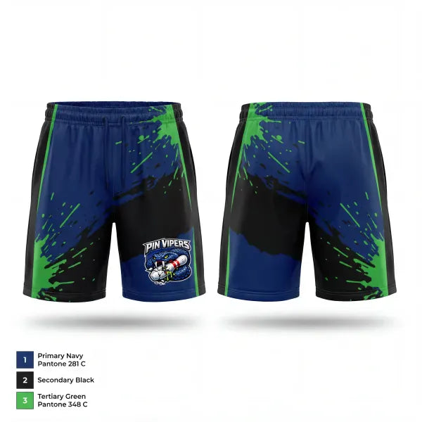Athletic Shorts With Pockets, Pin vipers, Bowling, Teamtime, Team time, sublimation, custom sports apparel, team uniforms, spirit wear, spiritwear, sports uniforms, custom shirts, team store, custom team store, fundraiser sports, apparel fundraiser