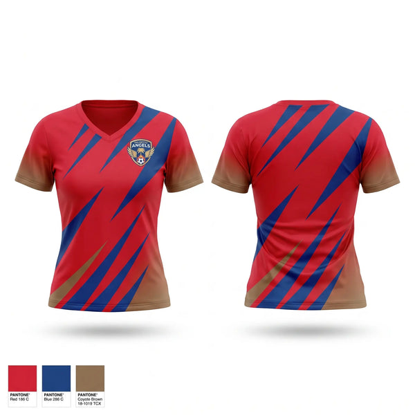 Womens Short Sleeve Vneck Shirt, Palmetto angels fc, Men's Soccer, Teamtime, Team time, sublimation, custom sports apparel, team uniforms, spirit wear, spiritwear, sports uniforms, custom shirts, team store, custom team store, fundraiser sports, apparel fundraiser