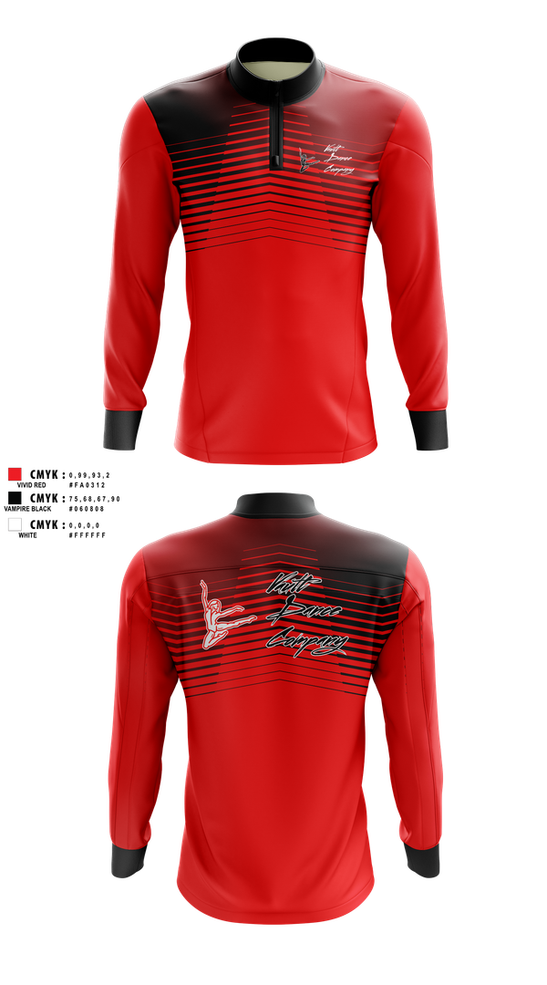 Quarter Zip Jacket, Vault Dance Company, Cheer, Teamtime, Team time, sublimation, custom sports apparel, team uniforms, spirit wear, spiritwear, sports uniforms, custom shirts, team store, custom team store, fundraiser sports, apparel fundraiser