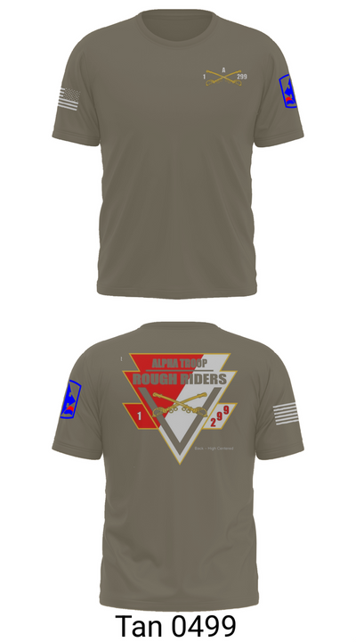 A Troop, 1st squadron-299th Calvary Regiment 70291790 Short Sleeve Performance Shirt - 76